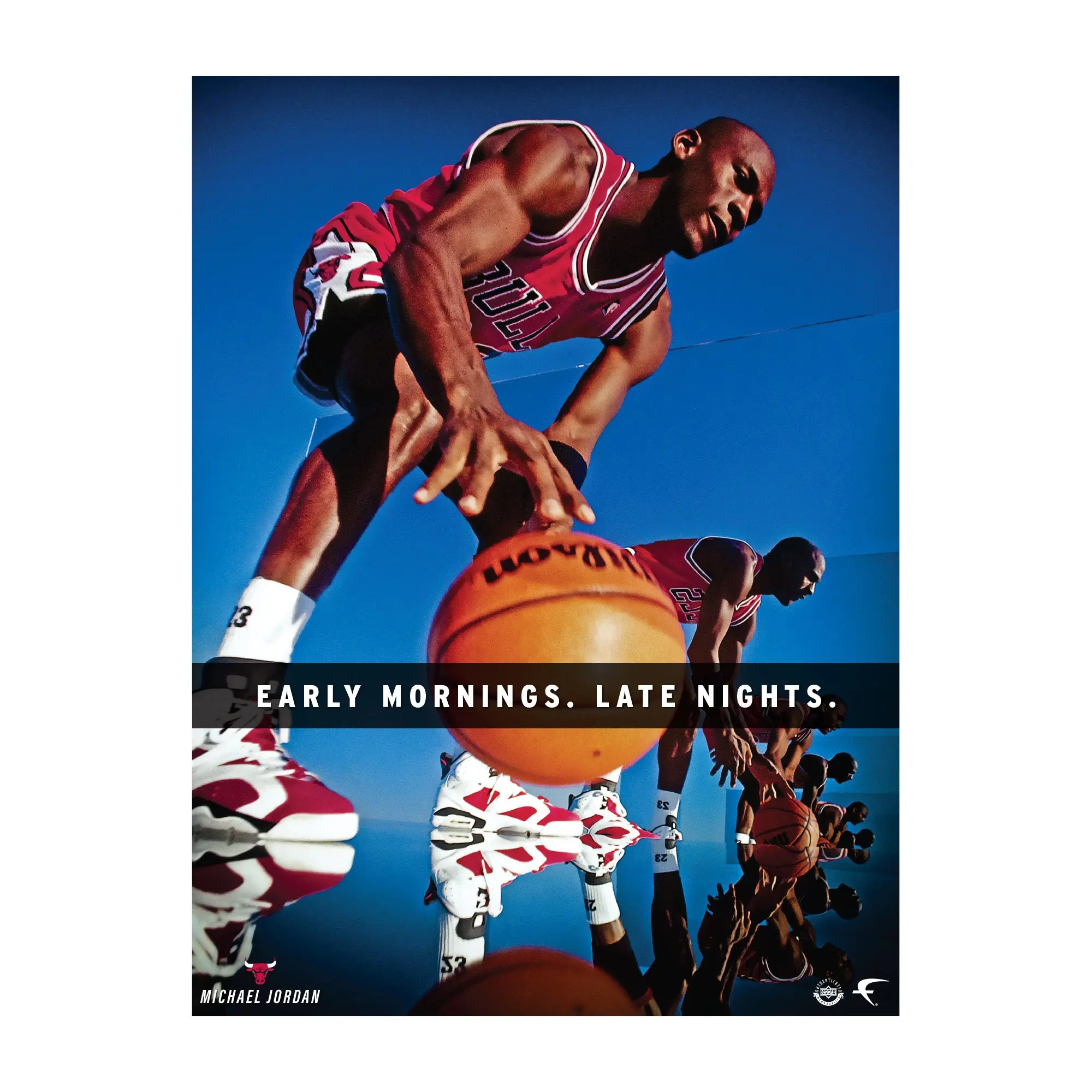Official NBA Chicago Bulls Michael Jordan Dribble Motivational Peel & Stick Vinyl Wall Decal - Decorative Artistic Adhesive Film Stickers & Murals, Room Decor, Reusable Fan-Focused Vinyl Wall Art