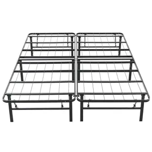 Hercules Folding Metal Bed Frame, 14 Inch Platform Mattress Foundation, Full