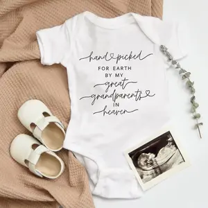 New Hand Picked For Earth By My Great Grandparents in Heaven Baby Rompers Boys Girls Bodysuits Clothes Baby Shower Gift Newborn