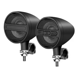 Motorcycle Speaker, 1 Pair Waterproof Bluetooth-compatible Motorcycle Audio Stereo Speaker System, Suitable for 1 to 1.3-inch Handlebar