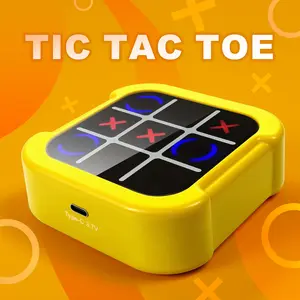 Handheld Electronic Tic Tac Toe Gaming Console - Rechargeable, Lightweight, Wireless Portable, Silent Mode, Electronic Gift Set for Birthday, Travel & Indoor Fun
