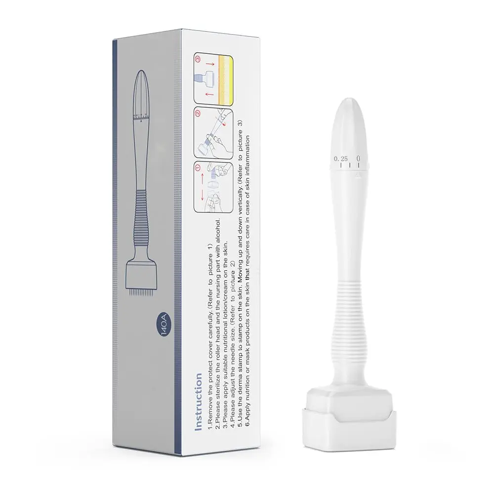 [DealsForYouDays] 0.25mm to 3.0mm Titanium Needles Derma Roller - Ergonomic Sleek Derma Stamp, Adjustable Depth Anti-Slip Handle, Lightweight Modern Skincare Tool, Reduces Wrinkles, Weekly Use for Home Face Care (Men & Women), Face & Scalp, Anti-Slip Grip