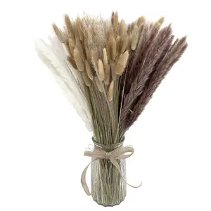 Dried Flower Bouquet Set – Boho Elegance Style, suitable for home, hotel, office, weddings, parties, and tabletop displays.