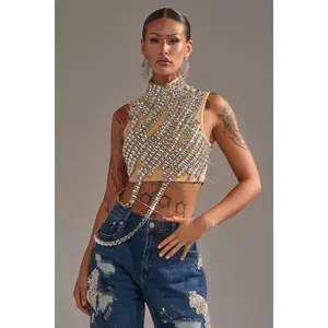 ITS YOUR TIME RHINESTONE MOCK NECK BLOUSE