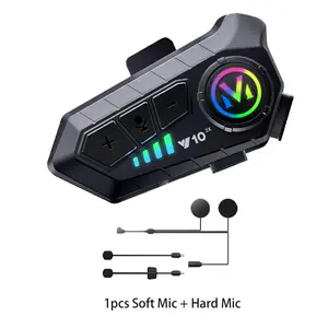 New Unique Motorcycle Helmet Headphones, 1-To-1 Two-Way Talk, Stereo Voice Control Bluetooth-compatible, Ipx6 Waterproof, 1000mah Battery, Environmental Light
