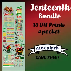 Juneteenth DTF Transfers Bundle Sheet