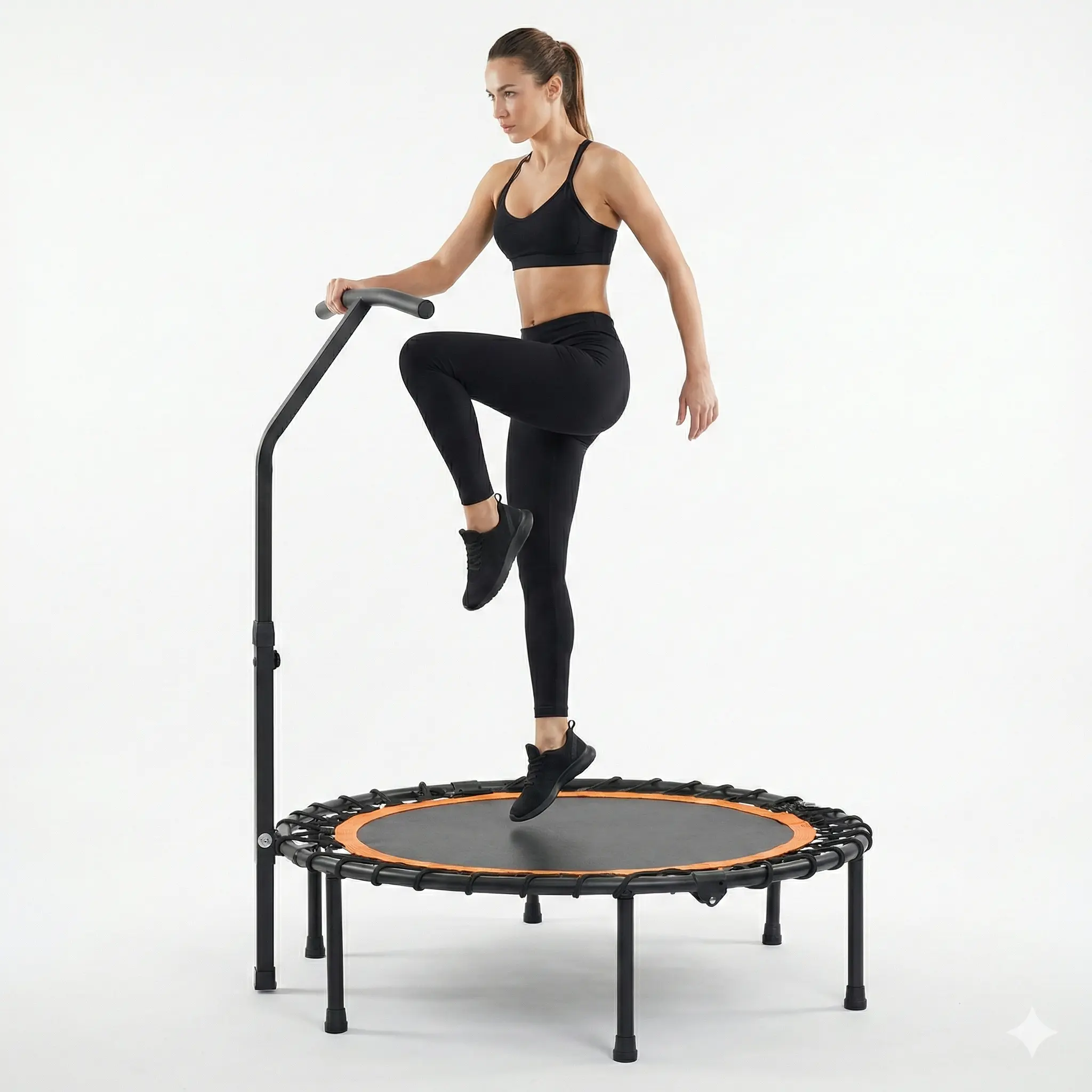 SAVEYOUR Round Indoor Exercise Trampoline, Folding Fitness Rebounder with Handle for Home Workout & Rebounding, Trampoline Indoor, Folding Fitness Trampoline