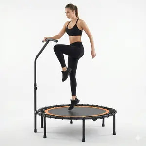 SAVEYOUR Assembled Sports Trampoline for Outdoor & Indoor Use with Happy Expression Design Compact Fitness Equipment