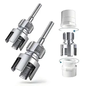 2PCS Integrated Internal & External Pipe Threading Tool, 1/2" & 3/4" PVC Pipe Threader Kit, 2-in-1 Plastic & PVC Threading Tool, Pipe Threading Tool for PVC Pipes for Home Repair