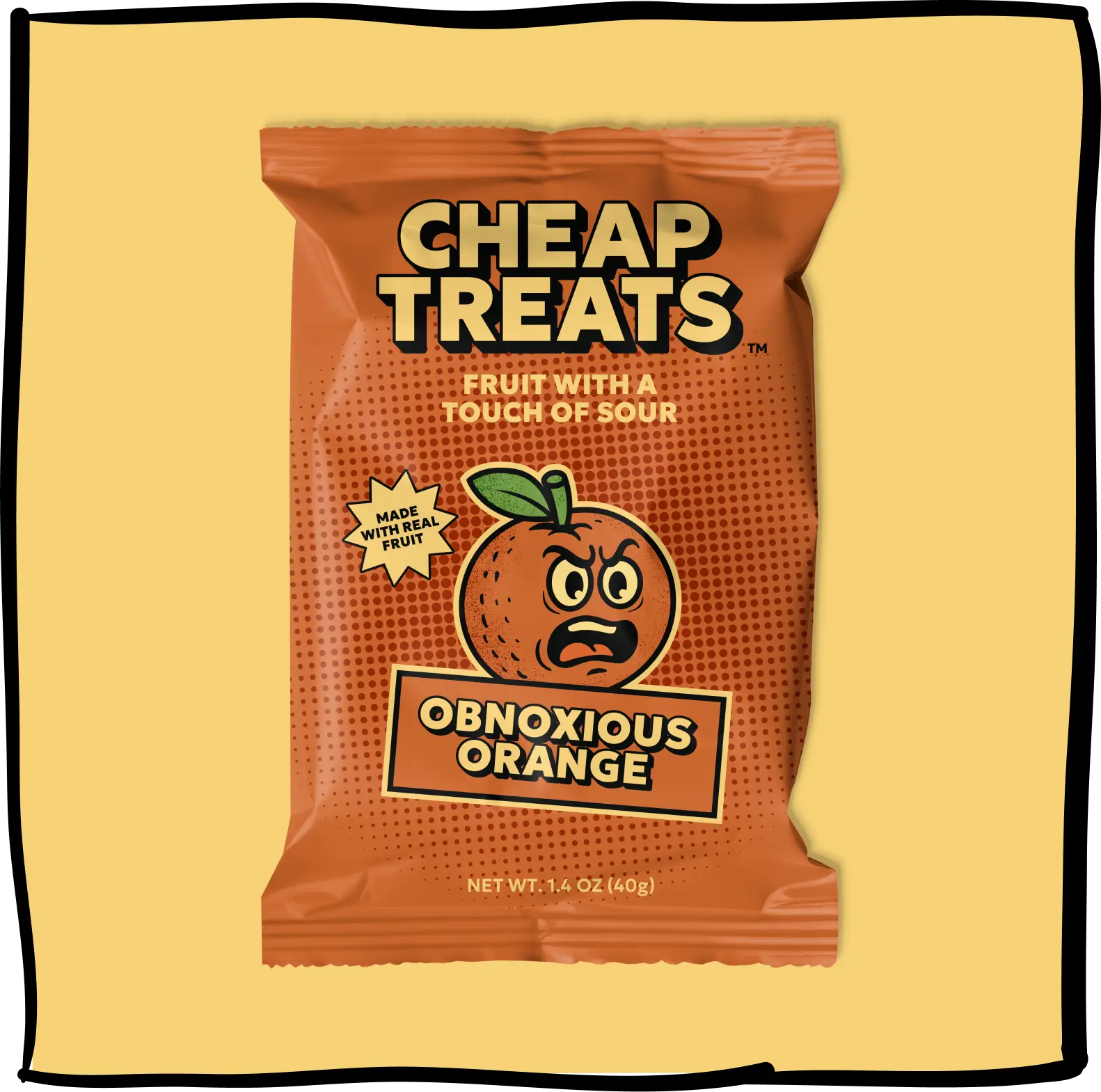 Cheap Treats Obnoxious Orange Soft Chewy Sour Candy Flavor