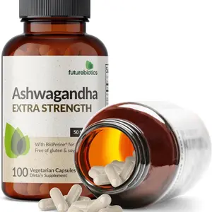 Ashwagandha Extra Strength Stress & Mood Support with BioPerine - Non GMO Formula, 100 Vegetarian Capsules