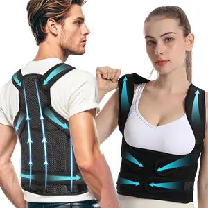 Back Brace Posture Corrector - Adjustable for Women & Men - Scoliosis & Hunchback Correction - Pain Relief Healthcare Support Black Tool Spine Align Accessories