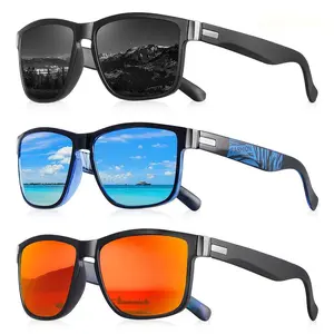 Unisex 3-Pack Vintage Square Polarized Sunglasses with UV400 Protection, Polarized Men's Frames for Everyday Use