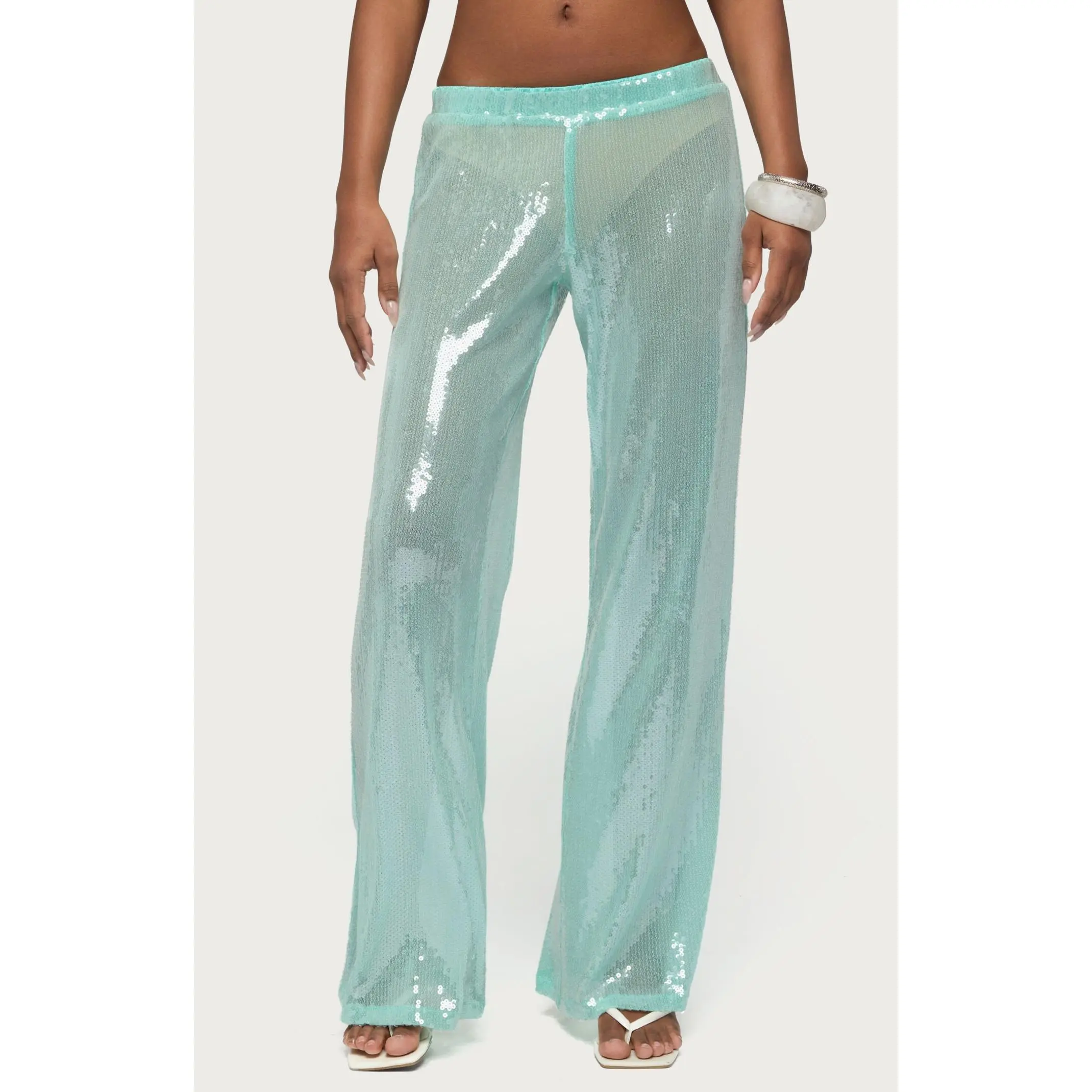 Edikted Women's Avalee Sequin Wide Leg Pants Edikted Women's Avalee Sequin Wide Leg Pants