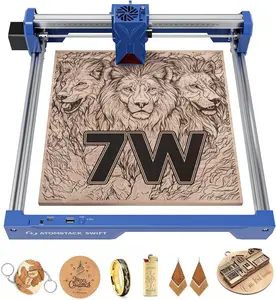 ATOMSTACK Swift 7W Laser Engraver, Swift 7W Laser Cutter, High-Precision Laser Cutting And Engraving Machine, 0.06mm High Accuracy Laser Engraving Machine for Wood and Metal, Dark Acrylic, Glass, Leather Blue