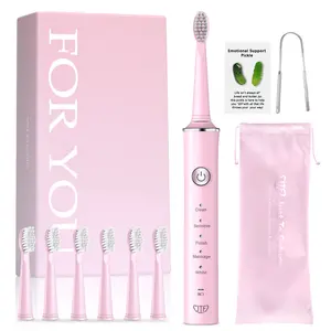 JTF Sonic Electric Toothbrush for Adults, Rechargeable Toothbrushes with 8 Brush Heads and Stand for Travel, 5 Modes and 2 Auto Smart Timer