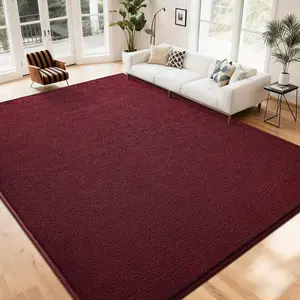 4x6 Burgundy Red Area Rugs for Bedroom, Super Soft Living Room Rug, Thickened Memory-Foam Throw Carpet, Non-Slip and Washable Carpets for Kids Boys Girls Room Dorm Nursery Home Decor
