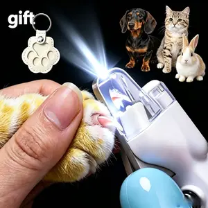 LED Pet Nail Clipper, Cat Nail Clipper, Dog Nail Trimmer, Pet Grooming Supplies Claw Paw Trimmer Safe Guard Toenail, Puppy, Kitten, Rabbits, Sharp Stainless Steel Blades Scissors