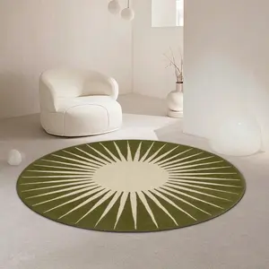 Round Floor Mat, Fashionable Solid Color Home Decor Rug, Non-slip Soft Floor Carpet, Decorative Area Rug for Home Living Room Bedroom Hotel, Minimalist Solid Rug