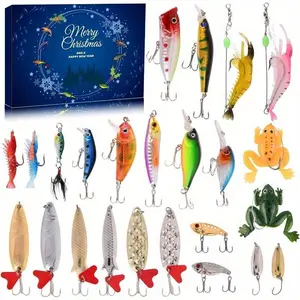 24 day countdown calendar bait set gift is an excellent Christmas gift for fathers and husbands | Christmas fishing countdown calendar, Christmas calendar fishing bait set, Fishing Gear Set -24 day Christmas countdown - surprise fishing bait gift