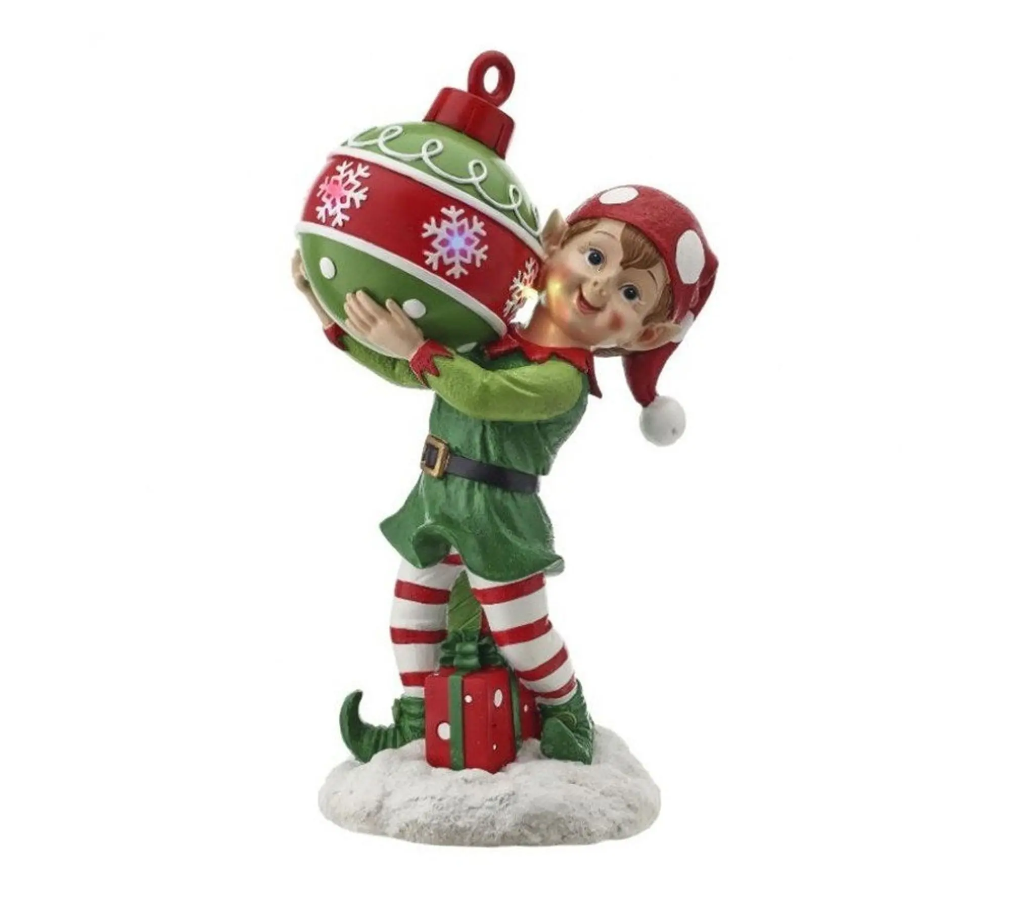 RC Home Decor-15" LED Lighted Elf Figurine Holding Ornament