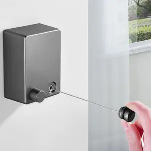 Stainless Steel Retractable Clothes Line, Wall Mounted Punch Free Invisible Retractable Clothes Line, Household Invisible Clothesline, Laundry Tools & Accessories for Home Hotel Dormitory