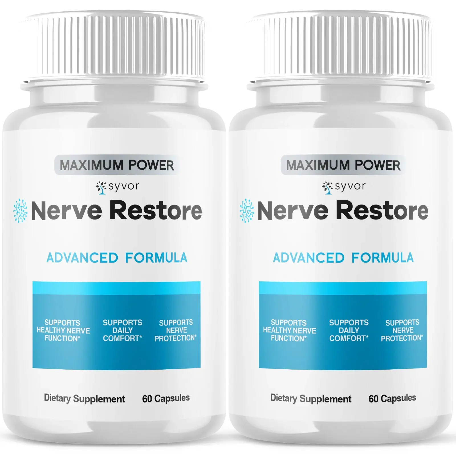 (2 Pack) Nerve Restore Nootropic All Natural Super Nerve120 Capsules