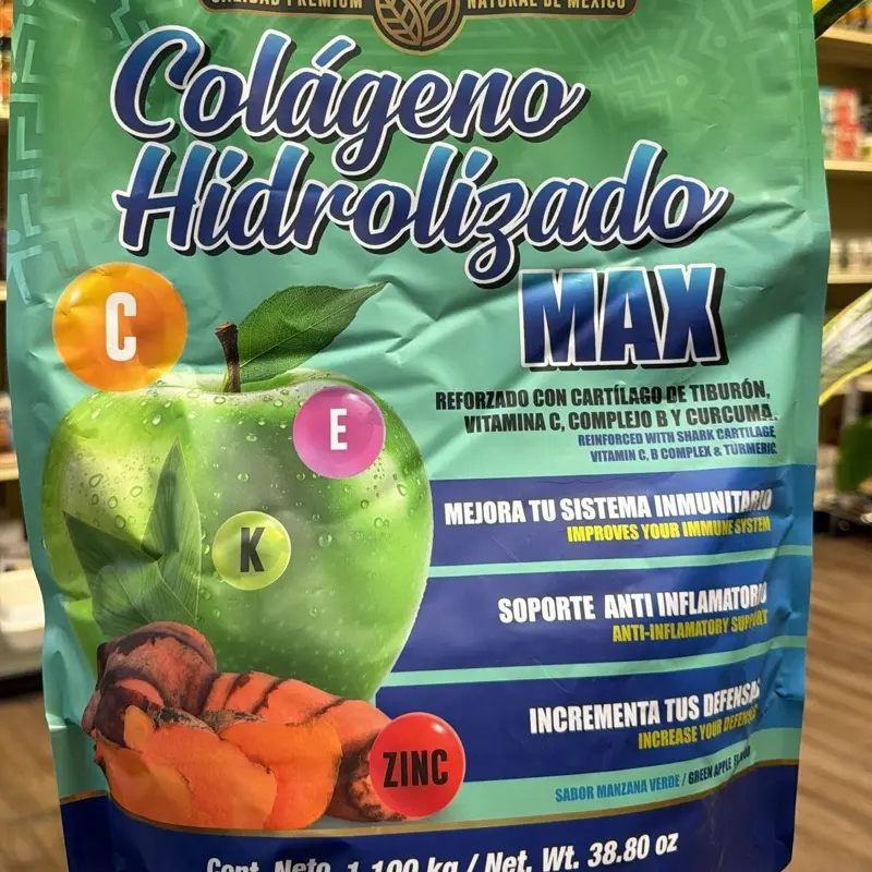Colageno hidrolizado sabor manzana verde…suplemento alimenticio Collagen Beauty Supplement Natural