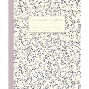 Composition Notebook College Ruled:  Lilac & Blue  Botanical Illustration | Floral Aesthetic Journal for School, College & Work - Paperback