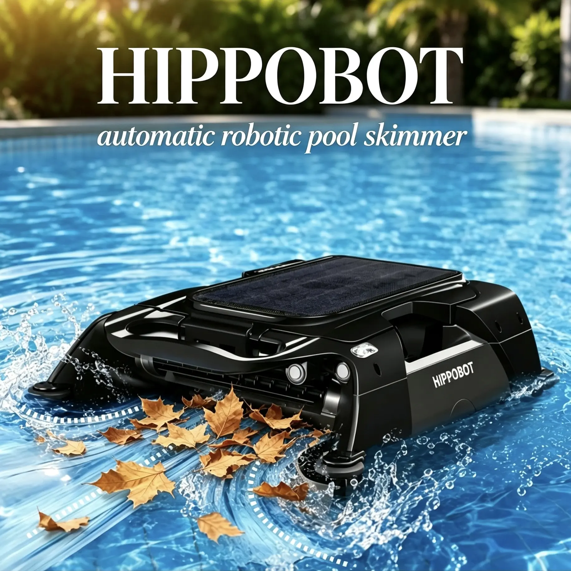 Pool Vacuum - Solar Robotic Pool Skimmer for Above Ground Pools, Cordless Auto Cleaner, 24/7 Continuous Cleaning, Solar & Battery Dual Charge, 3-Hour Runtime, Smart Sensors, AI Navigation, Obstacle Avoidance, 5L Capacity #FathersDayGift dealsforyoudays ti