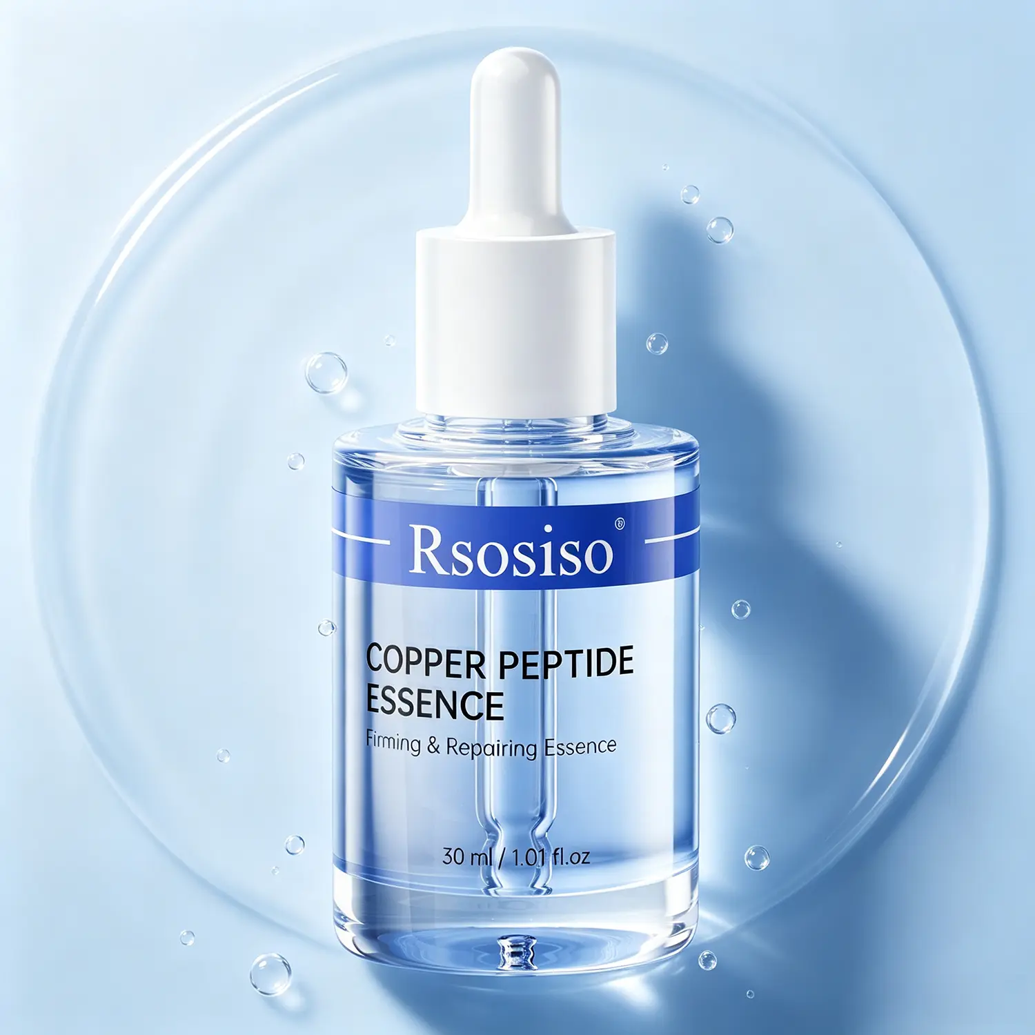 Rsosiso Copper Peptide Face Serum 30ML | Hydrating Skin Care Treatment For Smooth Texture Moisture Balance Firm Looking Skin Appearance And Radiant Glow Daily Morning Night Skincare Routine Perfect Gift For Women Valentines Day Gift