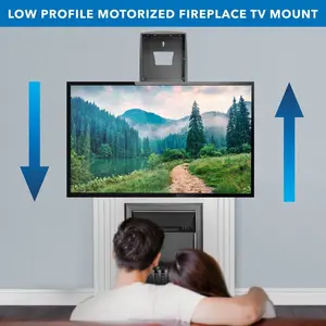 Mount-It! Motorized TV Mount for Fireplace With Recessed Base Low Profile Fireplace TV Mount with Remote Control with Swivel & Tilt for TV's 42" to 80"