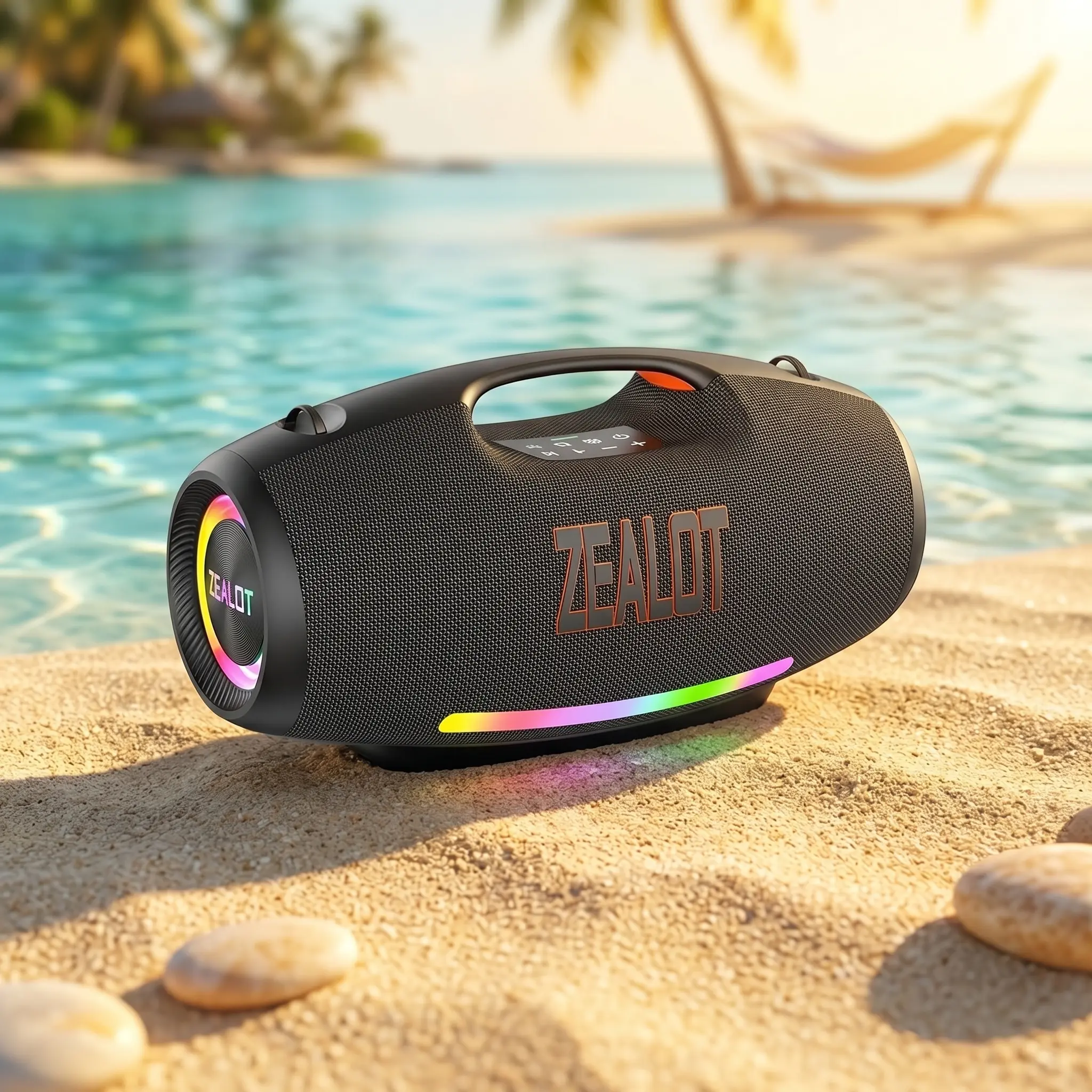330w Maximum power【ZEALOTS】Portable wireless speaker, high fidelity sound and audio, desktop Bluetooth speaker surround sound, TWS pairing, 48000mAh long battery life, supports USB/TF card/AUX/BT smartphones. Ideal choice for family/car/party/camping/