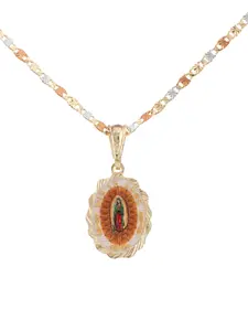 Beautiful Quinceañera Pendant featuring the Virgin Mary in color; includes an 20 or 24-inch chain.