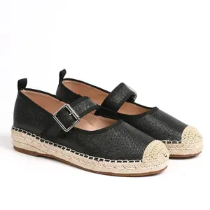 CYNLLIO Ballet Flats for Women Round Toe Platform Heel Buckle Strap Mary Jane Flats Espadrilles Casual Ballerina Flats Dress Shoes