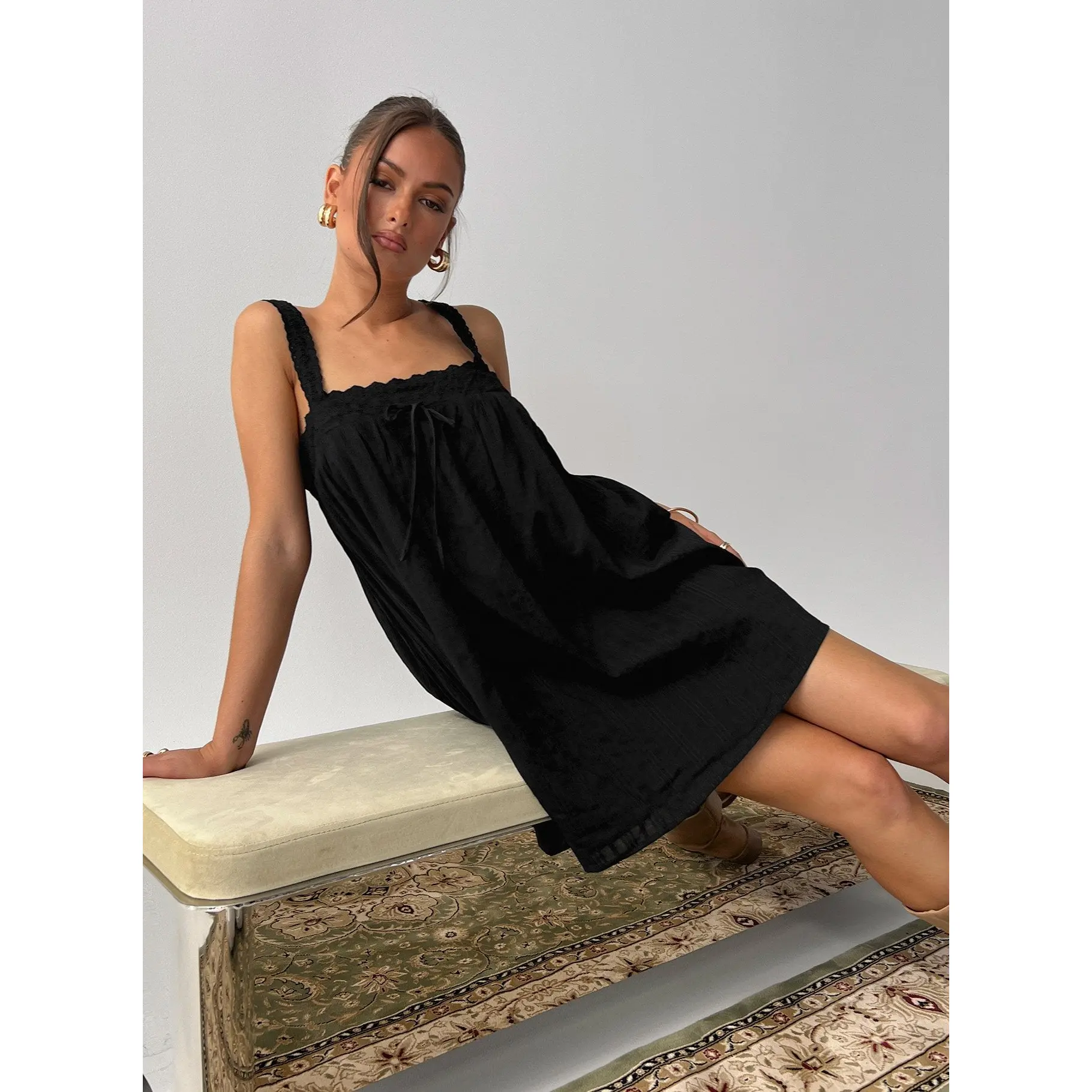 Bardot Antonia Lace Trim Mini Dress in Orchid White - TikTok Shop