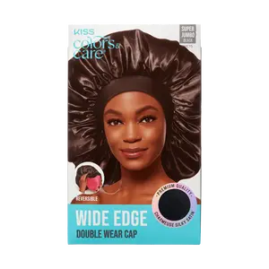 KISS Colors & Care Silky Satin Double Wear Cap, Super Jumbo - Black