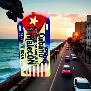 FISPAS FUTORO ASERE Personalized Car Plate Decor - Custom Cubano "Asta Que Se Seque El Malecón Asere Q Bola" Themed Automotive Exterior Accessory