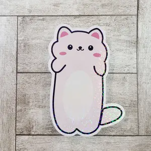 Cat Bookmark Set TWO 6” Bookmarks Cute Cat Design With Holographic Laminate