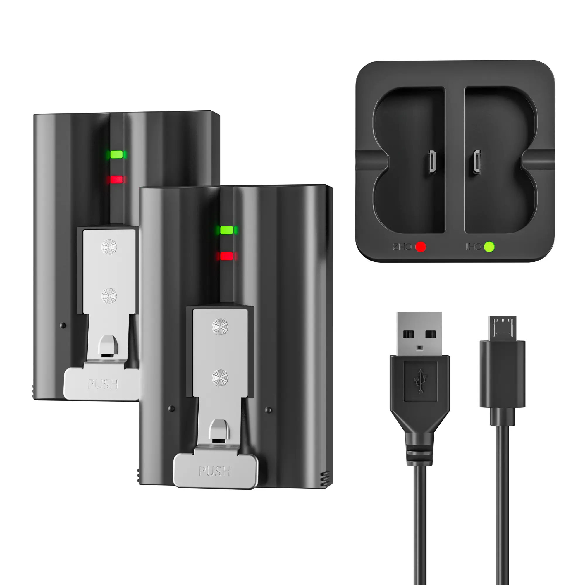 2-Pack Replacement 7200mAh Batteries for Ring Doorbell - Rechargeable with Charger Station for 2/3/3 Plus/4, Spotlight, Stick Up & Peephole Cam Indoor