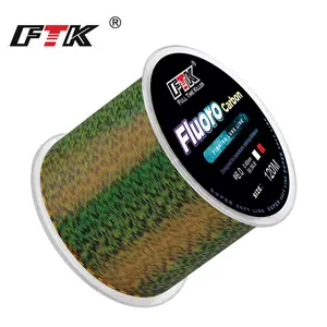 FTK 1pc 120M Fluorocarbon Coating Fishing Line 0.20mm-0.60mm 7.15LB-45LB Carbon Fiber Leader Line Fishing Lure Wire Sinking Line