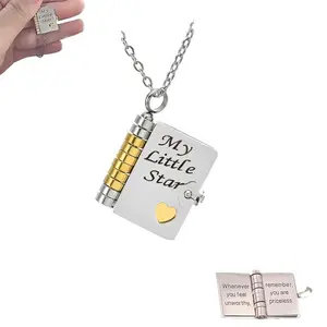 To My Daughter My Little Star Necklace – Flip Book Design with Encouraging Messages about Worth and Unconditional Love, Sweet Reminder Jewelry From Mom or Dad, Perfect Everyday Wear Gift