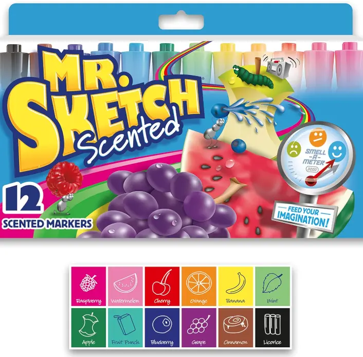 Mr. Sketch Scented Markers, Chisel Tip, Assorted Colors, 12 Count - Fun for Kids, Coloring, Spark Creativity, Arts & Crafts