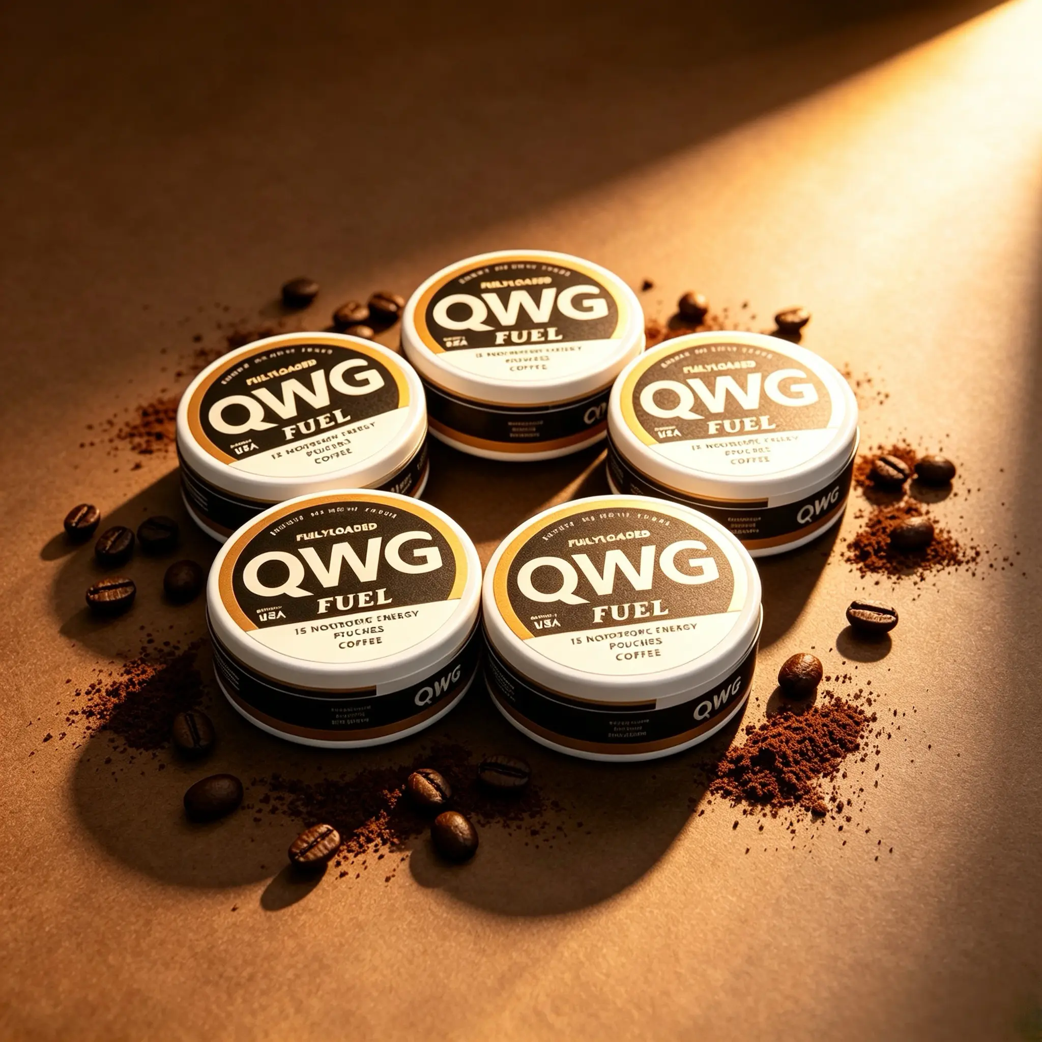 QWG Coffee 5PCS flavor Fuel Nootropic Coffee Energy Pouches byQWG - Energy, Focus, Memory - Sugar Free SportBeverage