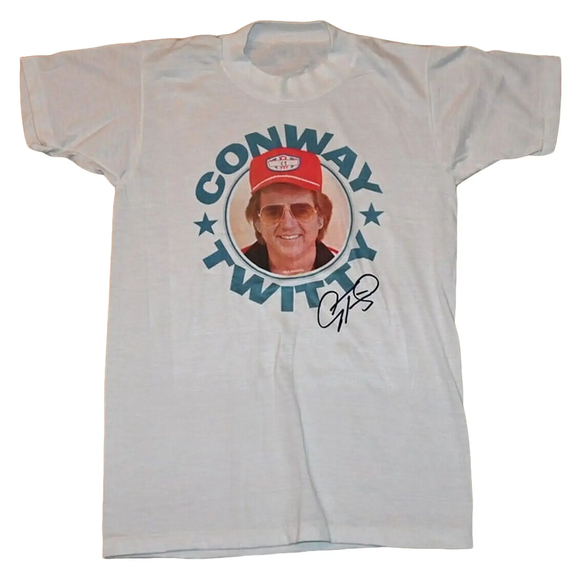 Vintage Concert 1970s Conway Twitty Shirt Short Seeve White Unisex Crewneck Classic Crewneck Classic