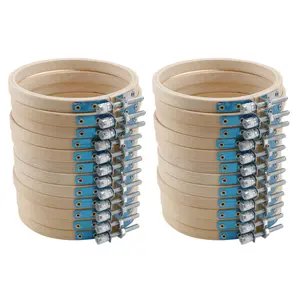 24 Pieces 4 Inch Embroidery Hoops Set Bulk Bamboo Circle Cross Stitch Hoop Round Ring
