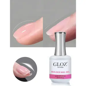GLOZ 7-in-1 Clear Builder Gel Rubber Base Gel Nail Extension Strengthener Thickening Gel Rhinestone Adhesive UV LED Cured DIY Nail Art Gel