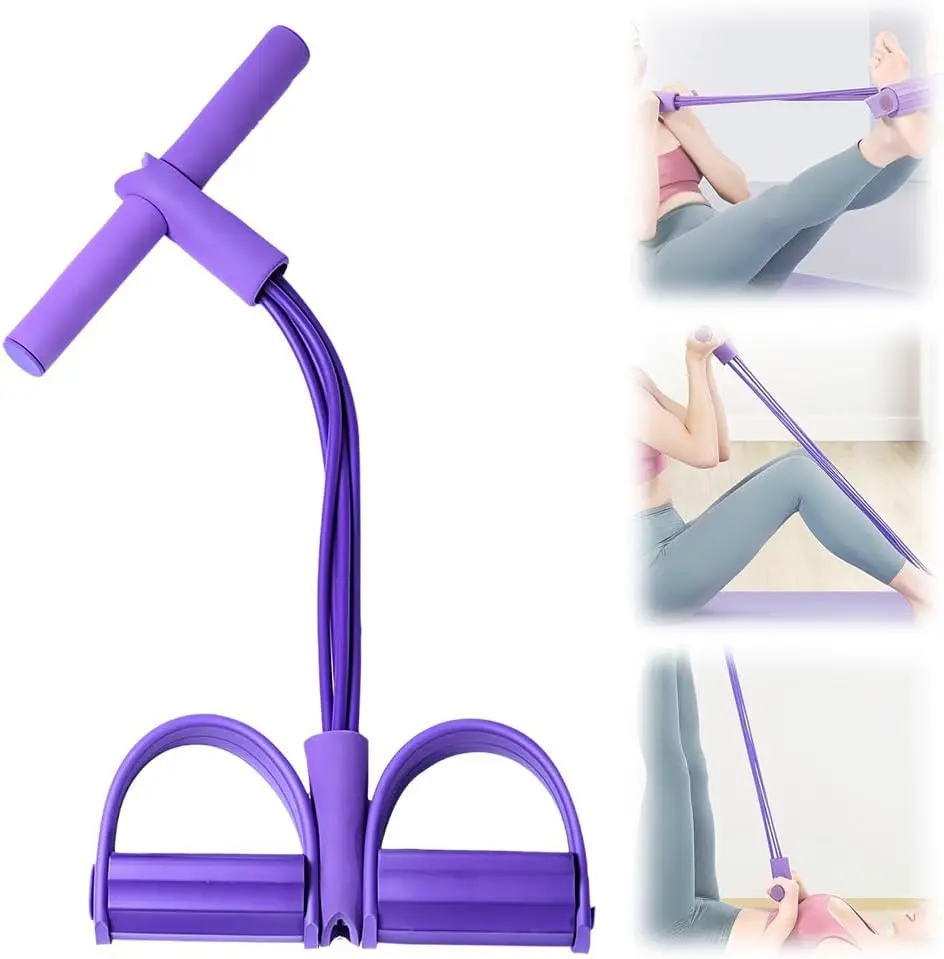 Multifunction Pedal Resistance Trainer with 6 Tubes-Stronger Resistance for Effective Training, Portable FootPedal Exerciser for Full-Body Home Workout, Stretching & Fitness Training