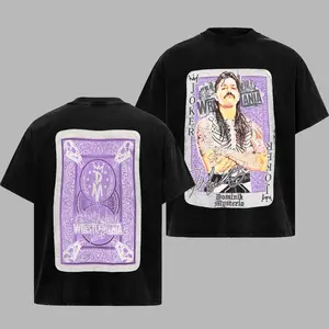 WWE Dominik Mysterio WrestleMania Card Retro Unisex T-Shirt, WWE Dominik Mysterio 100% Heavy Cotton Oversized Unisex Wrestling Merch, Soft Cotton Streetwear Clothes, Unisex Wrestling Apparel, Gift for Boxing Fans,Gift for Wrestling Fans,