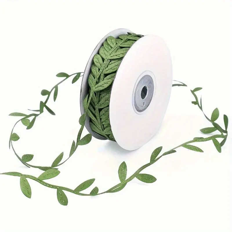1 Roll Olive Green Leaves Lace Trim Ribbon for DIY, Craft, Party, Wedding, Home Decor, Diy Decorative Ribbon